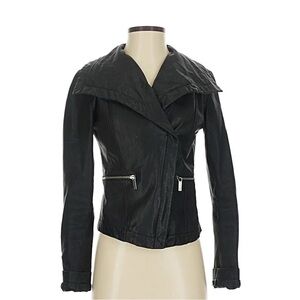 Michael Kors Women’s Black Genuine Leather Moto Jacket M